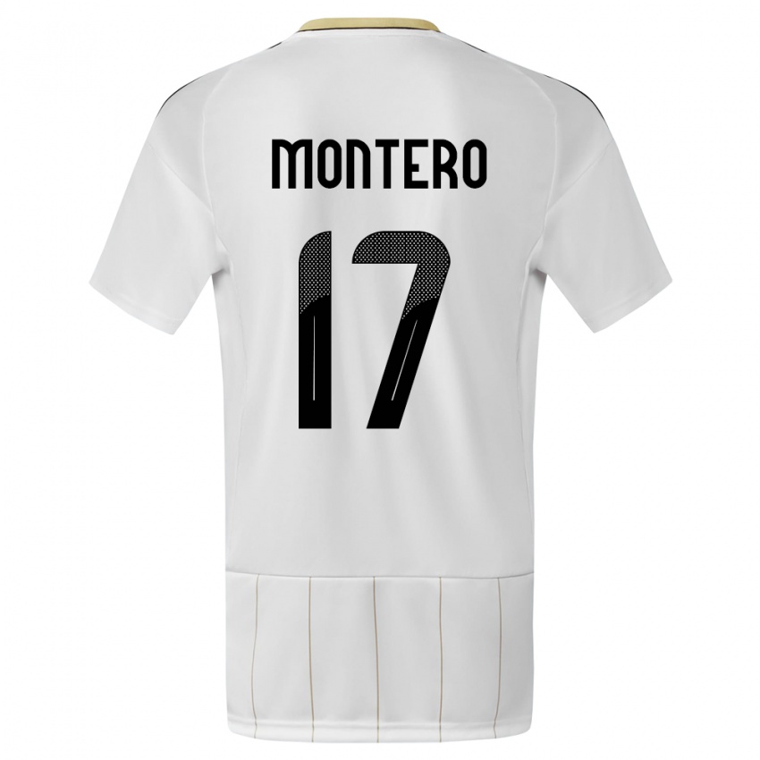 Børn Costa Rica Michelle Montero #17 Hvid Udebane Spillertrøjer 24-26 Trøje T-Shirt