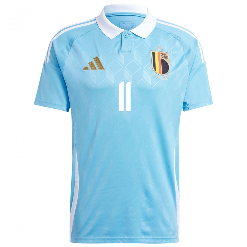 Børn Belgien Yannick Carrasco #11 Blå Udebane Spillertrøjer 24-26 Trøje T-Shirt