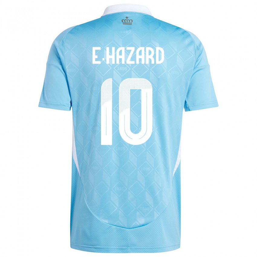 Børn Belgien Eden Hazard #10 Blå Udebane Spillertrøjer 24-26 Trøje T-Shirt