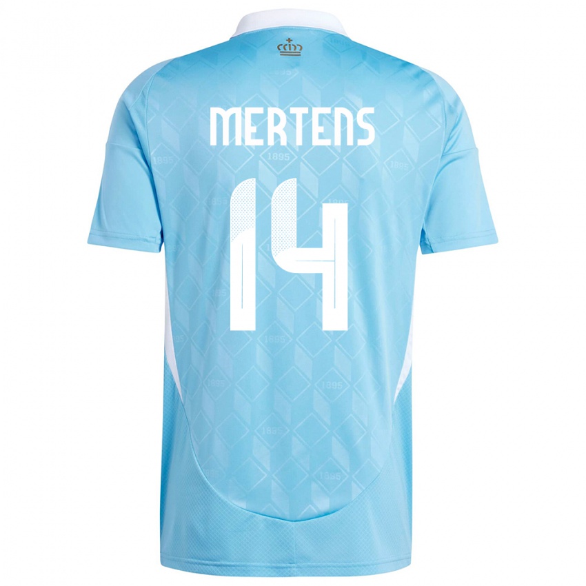 Børn Belgien Dries Mertens #14 Blå Udebane Spillertrøjer 24-26 Trøje T-Shirt