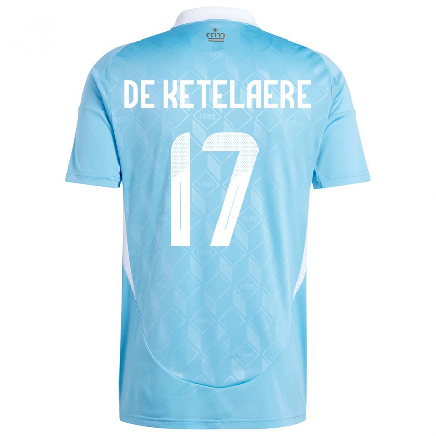 Børn Belgien Charles De Ketelaere #17 Blå Udebane Spillertrøjer 24-26 Trøje T-Shirt