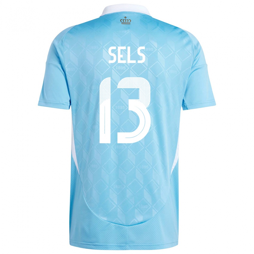 Børn Belgien Matz Sels #13 Blå Udebane Spillertrøjer 24-26 Trøje T-Shirt