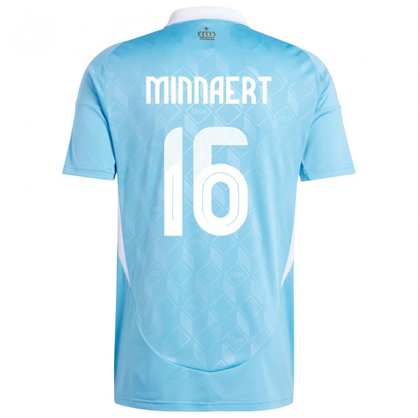 Børn Belgien Marie Minnaert #16 Blå Udebane Spillertrøjer 24-26 Trøje T-Shirt