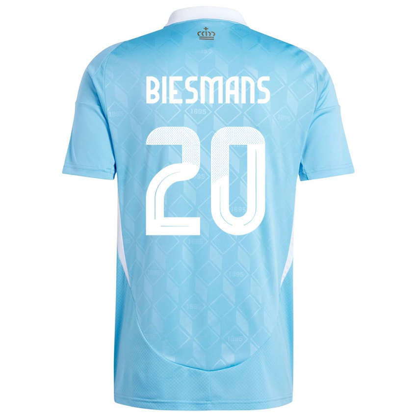 Børn Belgien Julie Biesmans #20 Blå Udebane Spillertrøjer 24-26 Trøje T-Shirt