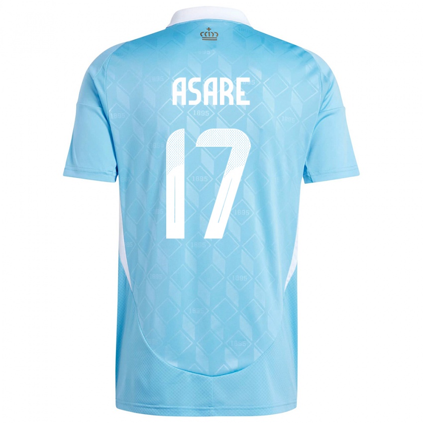 Børn Belgien Dirk Asare #17 Blå Udebane Spillertrøjer 24-26 Trøje T-Shirt