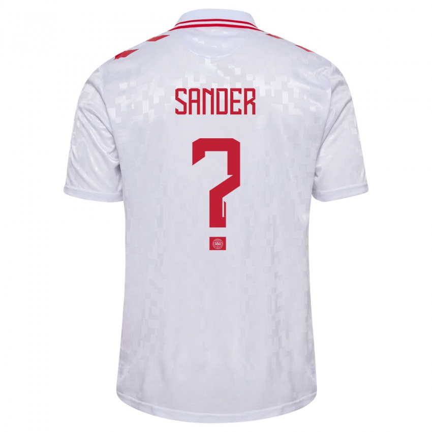 Børn Danmark Theo Sander #0 Hvid Udebane Spillertrøjer 24-26 Trøje T-Shirt