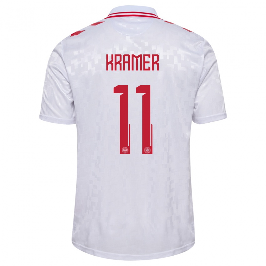 Børn Danmark Cornelia Kramer #11 Hvid Udebane Spillertrøjer 24-26 Trøje T-Shirt