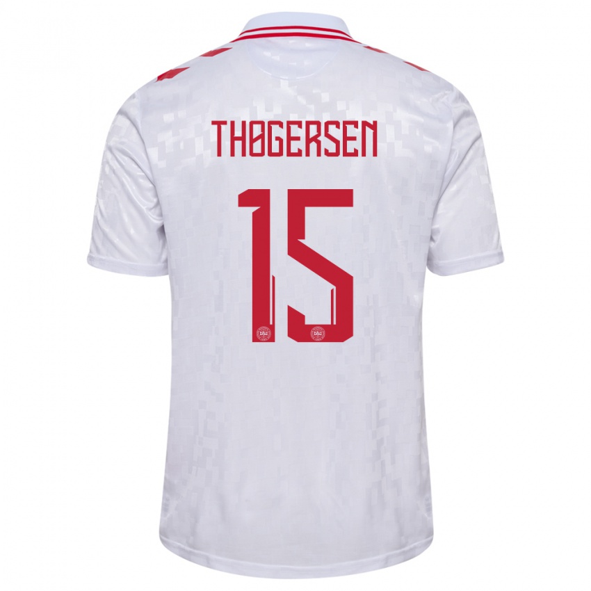 Børn Danmark Frederikke Thøgersen #15 Hvid Udebane Spillertrøjer 24-26 Trøje T-Shirt