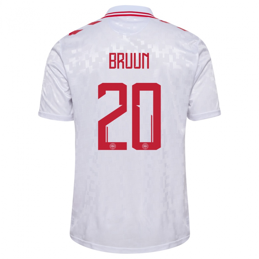 Børn Danmark Signe Bruun #20 Hvid Udebane Spillertrøjer 24-26 Trøje T-Shirt