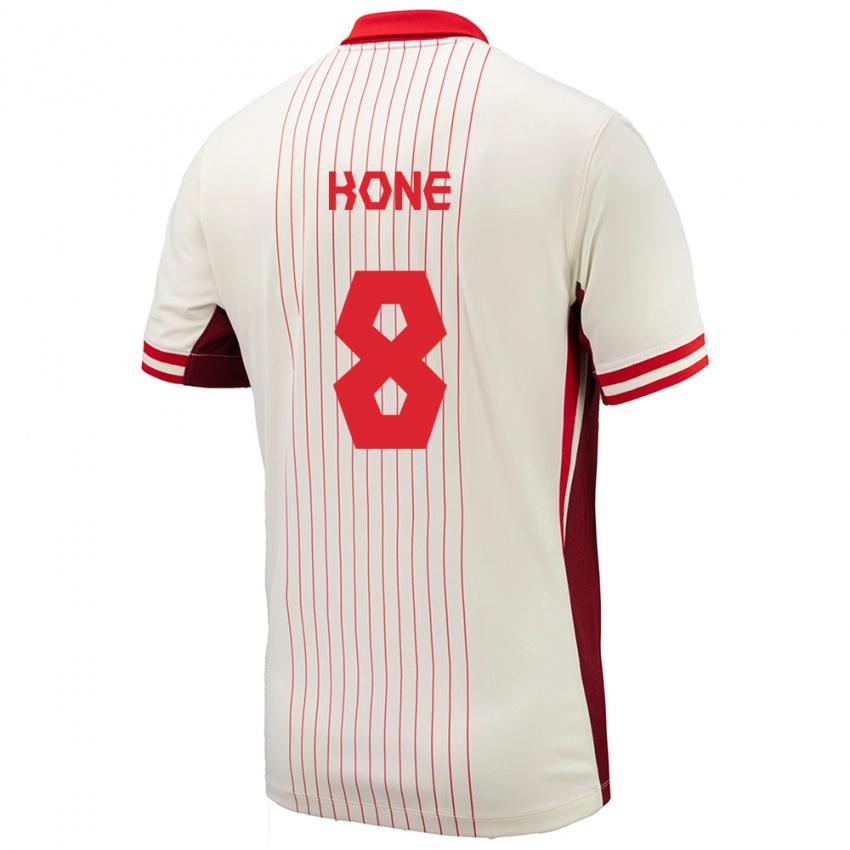 Børn Canada Ismael Kone #8 Hvid Udebane Spillertrøjer 24-26 Trøje T-Shirt