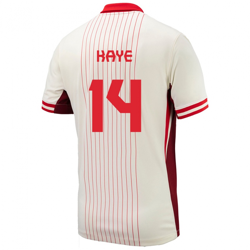 Børn Canada Mark Anthony Kaye #14 Hvid Udebane Spillertrøjer 24-26 Trøje T-Shirt