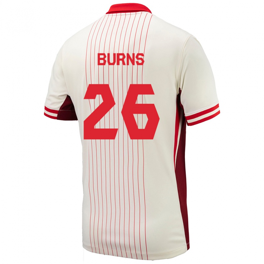 Børn Canada Zoe Burns #26 Hvid Udebane Spillertrøjer 24-26 Trøje T-Shirt