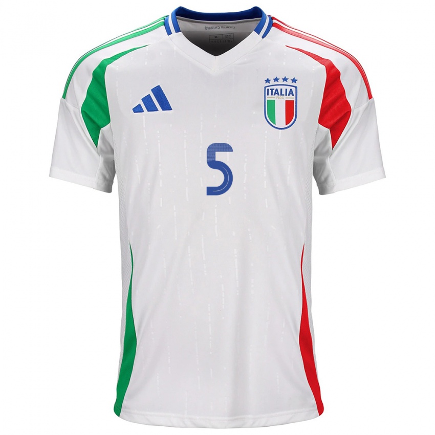 Børn Italien Cristiano Biraghi #5 Hvid Udebane Spillertrøjer 24-26 Trøje T-Shirt