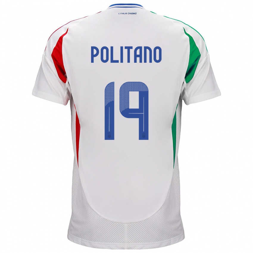 Børn Italien Matteo Politano #19 Hvid Udebane Spillertrøjer 24-26 Trøje T-Shirt