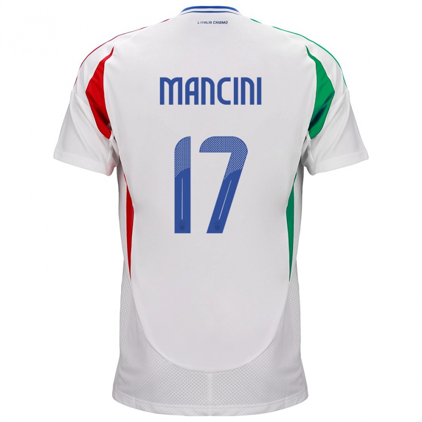 Børn Italien Gianluca Mancini #17 Hvid Udebane Spillertrøjer 24-26 Trøje T-Shirt