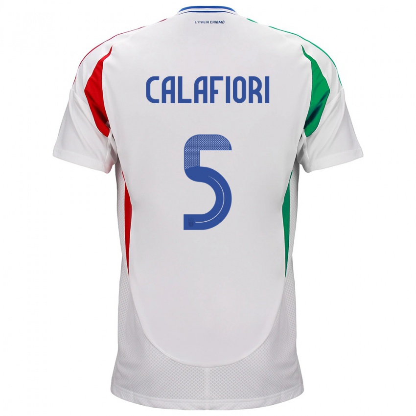 Børn Italien Riccardo Calafiori #5 Hvid Udebane Spillertrøjer 24-26 Trøje T-Shirt