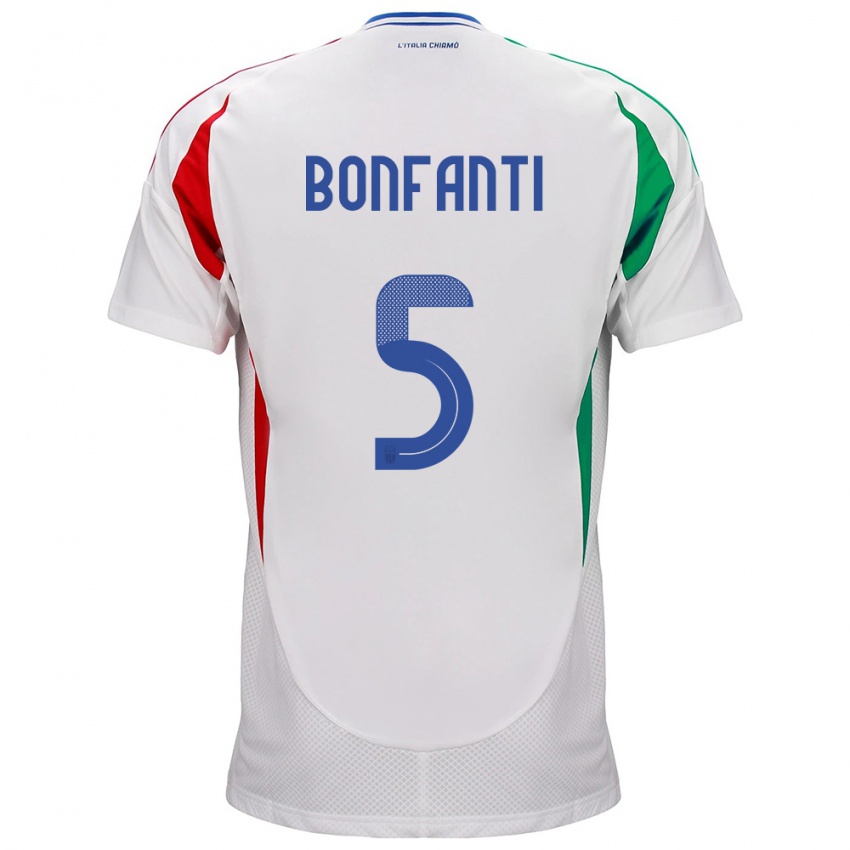 Børn Italien Giovanni Bonfanti #5 Hvid Udebane Spillertrøjer 24-26 Trøje T-Shirt