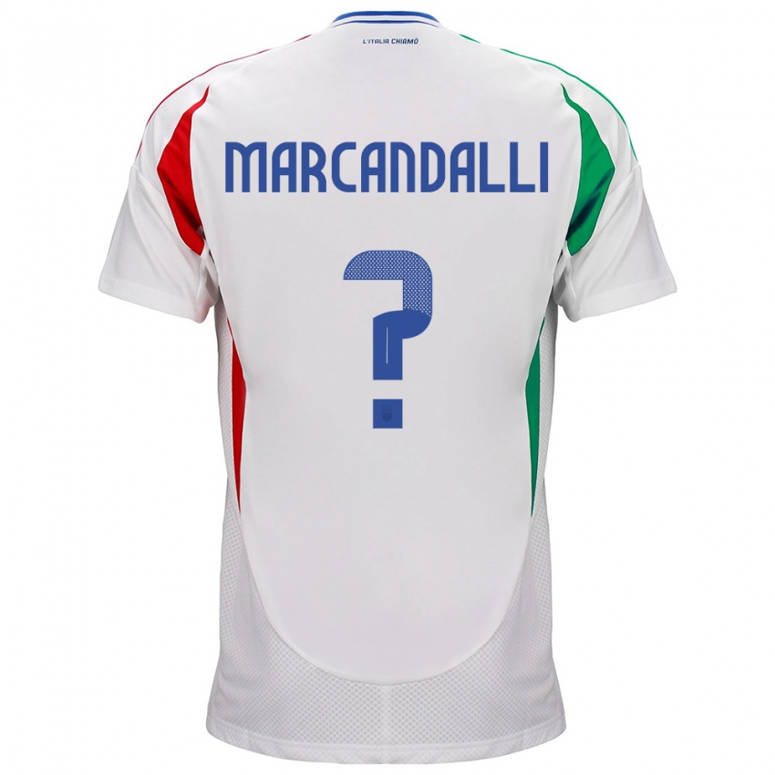 Børn Italien Alessandro Marcandalli #0 Hvid Udebane Spillertrøjer 24-26 Trøje T-Shirt