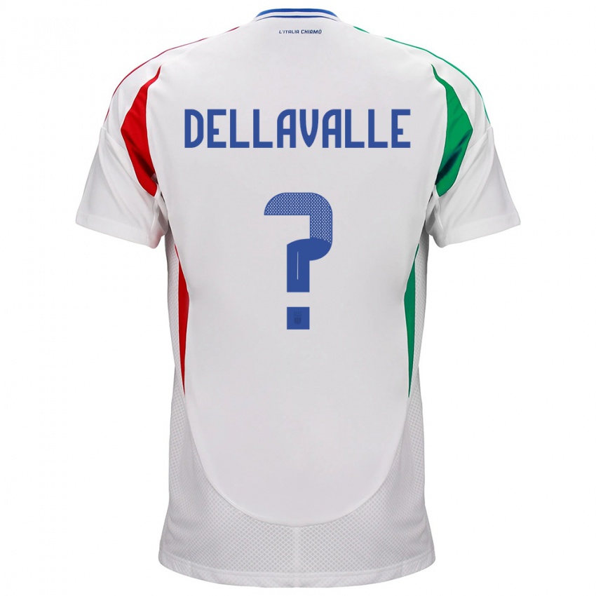 Børn Italien Alessandro Dellavalle #0 Hvid Udebane Spillertrøjer 24-26 Trøje T-Shirt