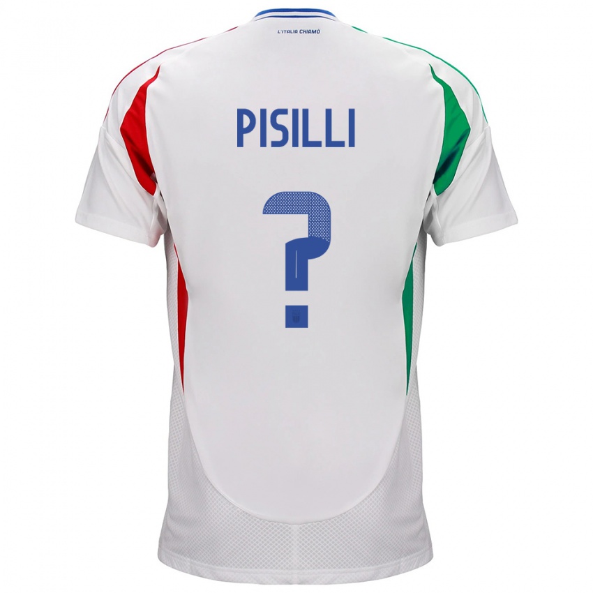 Børn Italien Niccolò Pisilli #0 Hvid Udebane Spillertrøjer 24-26 Trøje T-Shirt