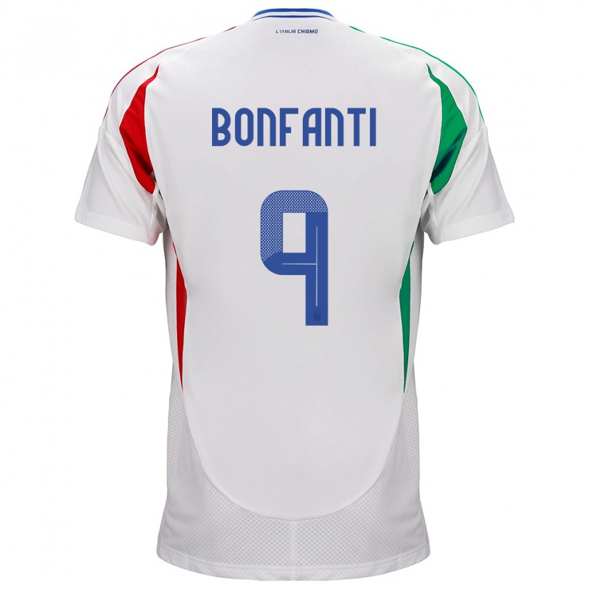 Børn Italien Nicholas Bonfanti #9 Hvid Udebane Spillertrøjer 24-26 Trøje T-Shirt