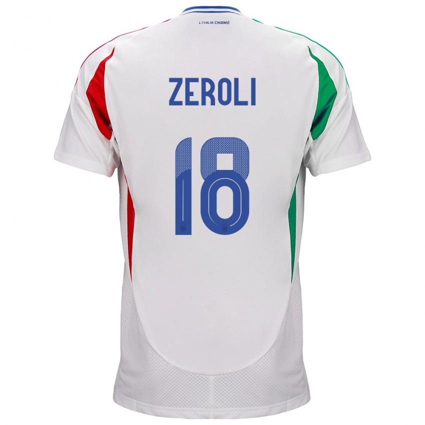 Børn Italien Kevin Zeroli #18 Hvid Udebane Spillertrøjer 24-26 Trøje T-Shirt