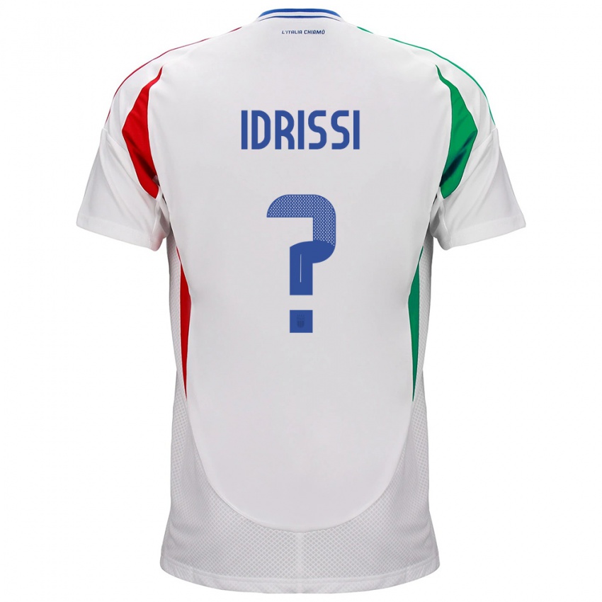 Børn Italien Riyad Idrissi #0 Hvid Udebane Spillertrøjer 24-26 Trøje T-Shirt