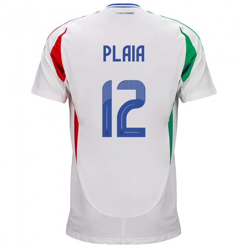 Børn Italien Francesco Plaia #12 Hvid Udebane Spillertrøjer 24-26 Trøje T-Shirt