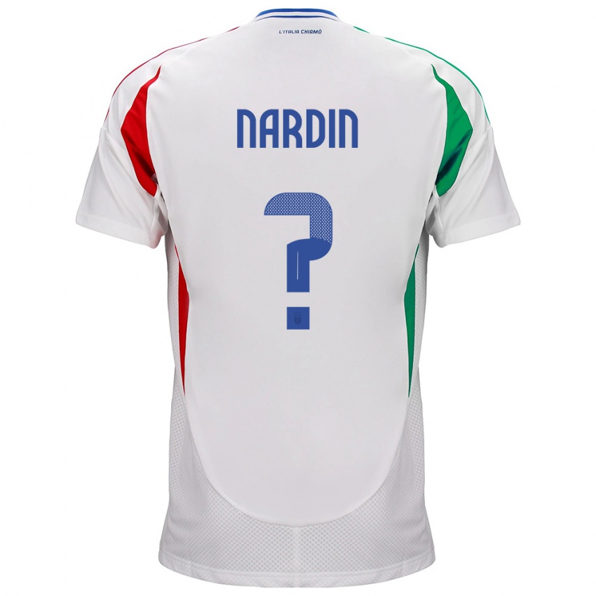 Børn Italien Federico Nardin #0 Hvid Udebane Spillertrøjer 24-26 Trøje T-Shirt