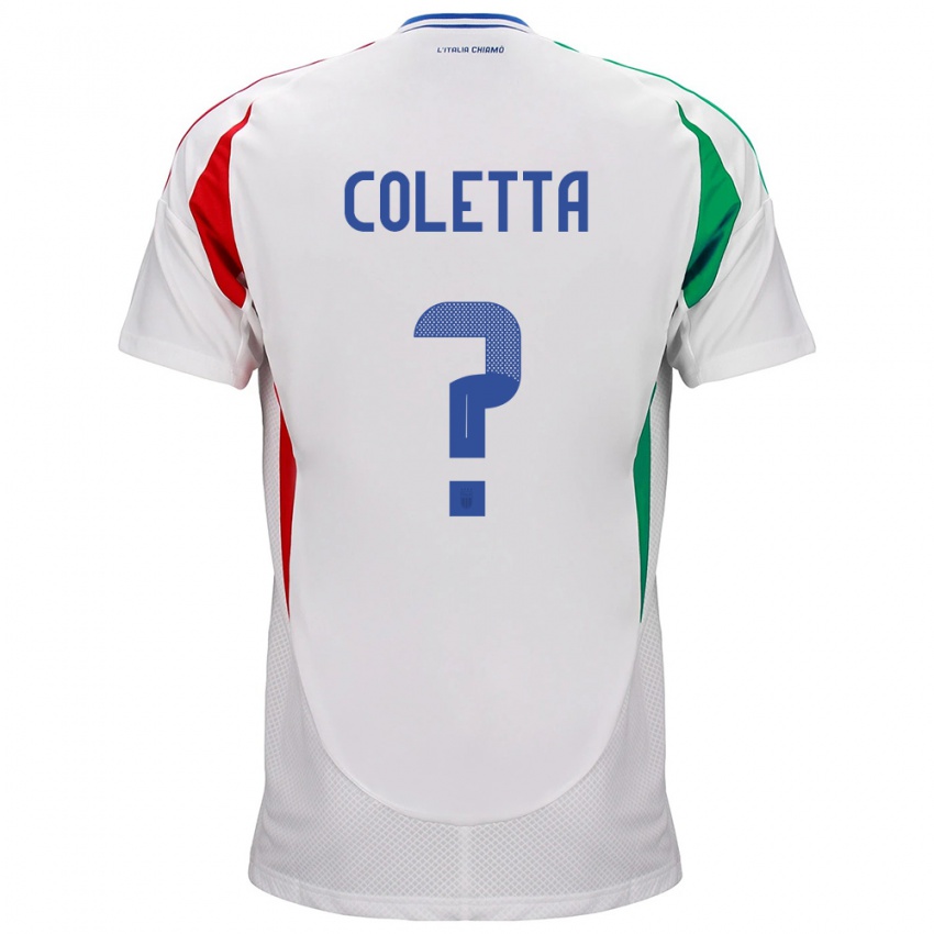 Børn Italien Federico Coletta #0 Hvid Udebane Spillertrøjer 24-26 Trøje T-Shirt