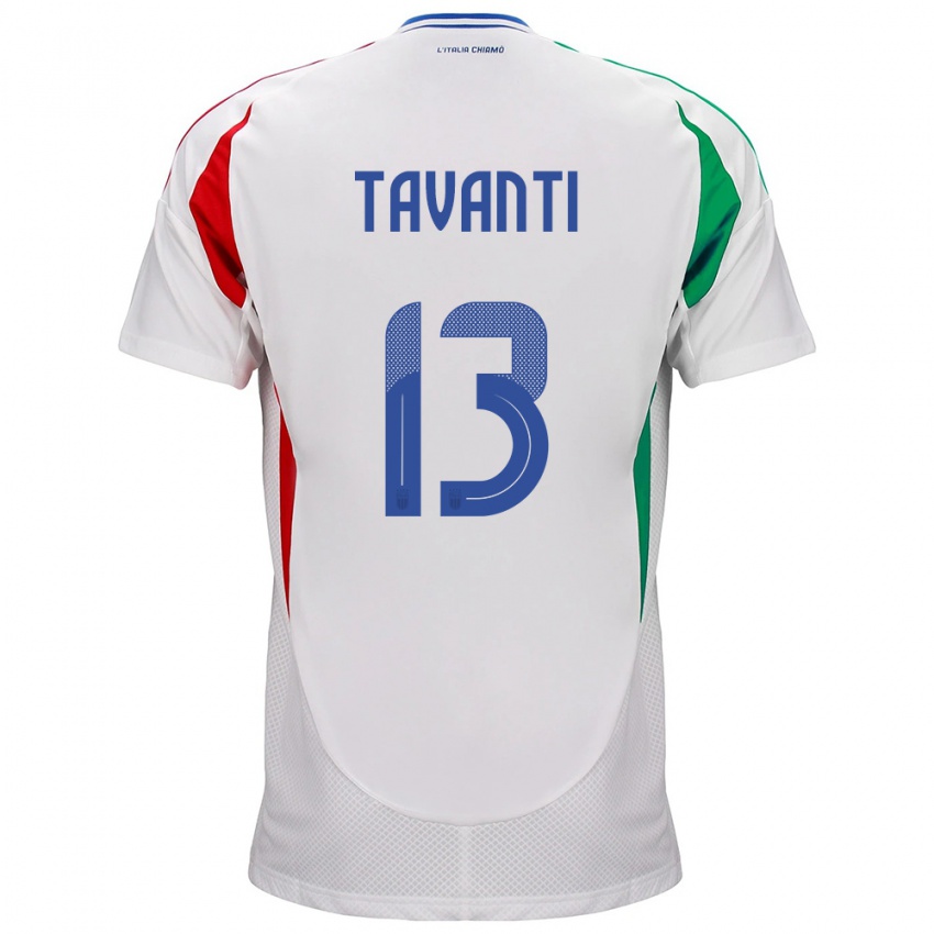 Børn Italien Samuele Tavanti #13 Hvid Udebane Spillertrøjer 24-26 Trøje T-Shirt