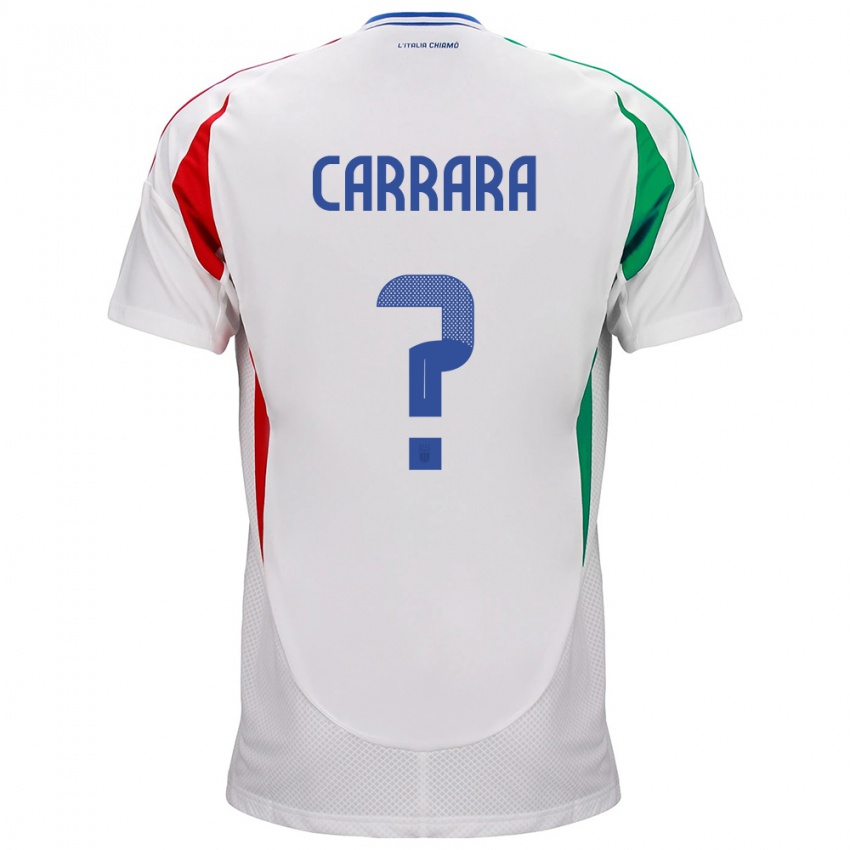 Børn Italien Cristian Carrara #0 Hvid Udebane Spillertrøjer 24-26 Trøje T-Shirt