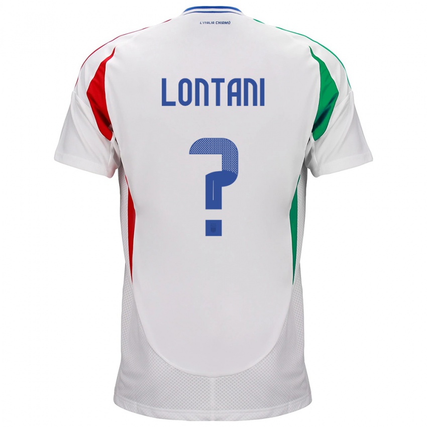 Børn Italien Simone Lontani #0 Hvid Udebane Spillertrøjer 24-26 Trøje T-Shirt