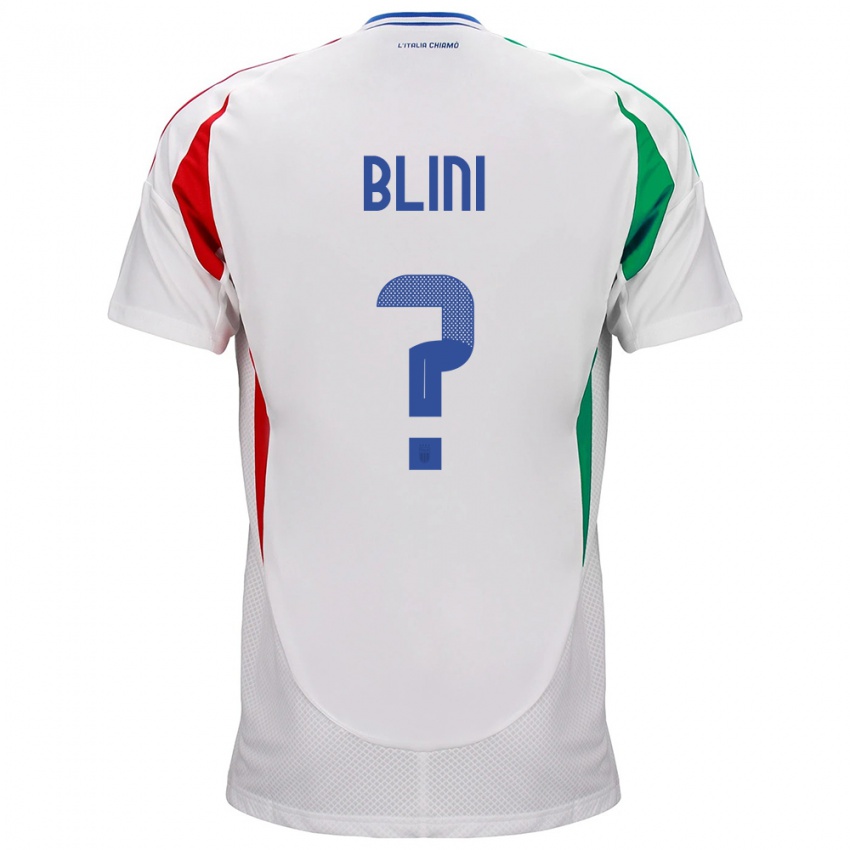 Børn Italien Oliver Blini #0 Hvid Udebane Spillertrøjer 24-26 Trøje T-Shirt