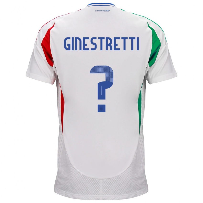 Børn Italien Davide Ginestretti #0 Hvid Udebane Spillertrøjer 24-26 Trøje T-Shirt