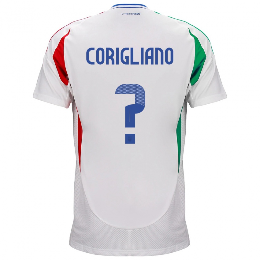 Børn Italien Thomas Corigliano #0 Hvid Udebane Spillertrøjer 24-26 Trøje T-Shirt