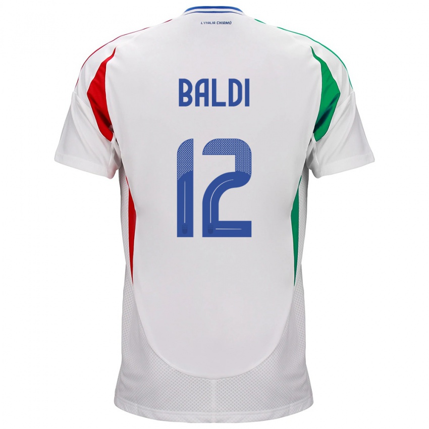 Børn Italien Rachele Baldi #12 Hvid Udebane Spillertrøjer 24-26 Trøje T-Shirt