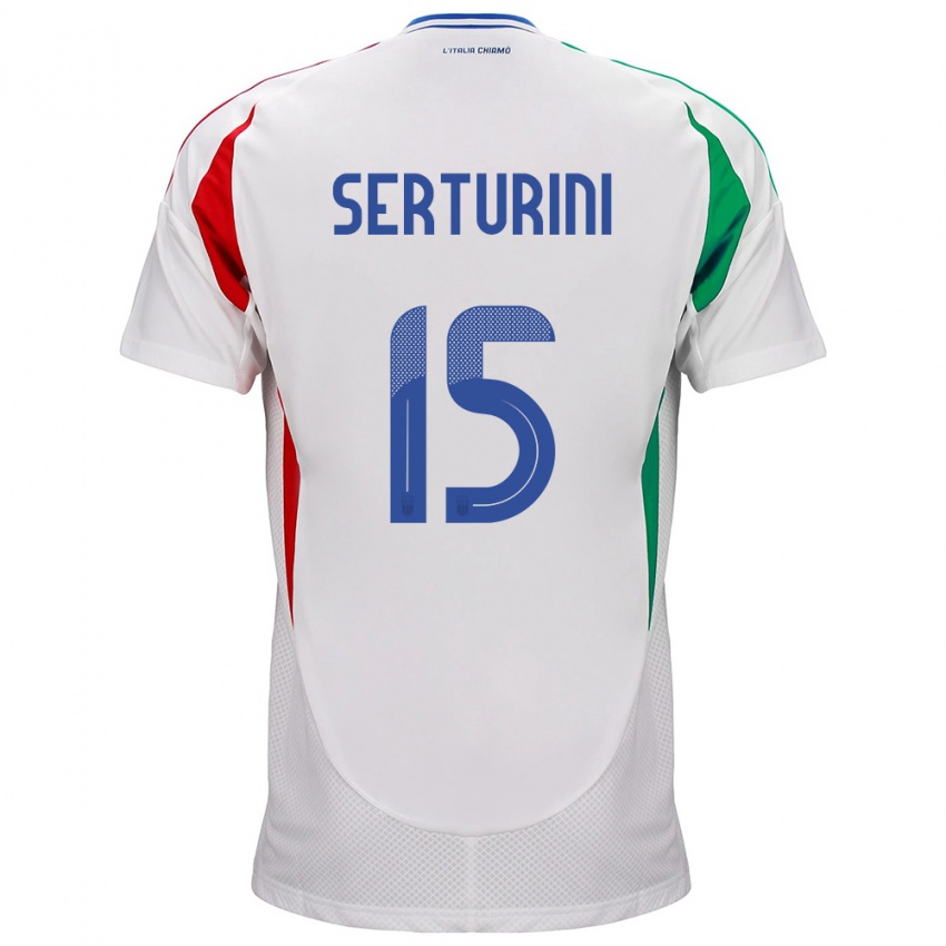 Børn Italien Annamaria Serturini #15 Hvid Udebane Spillertrøjer 24-26 Trøje T-Shirt