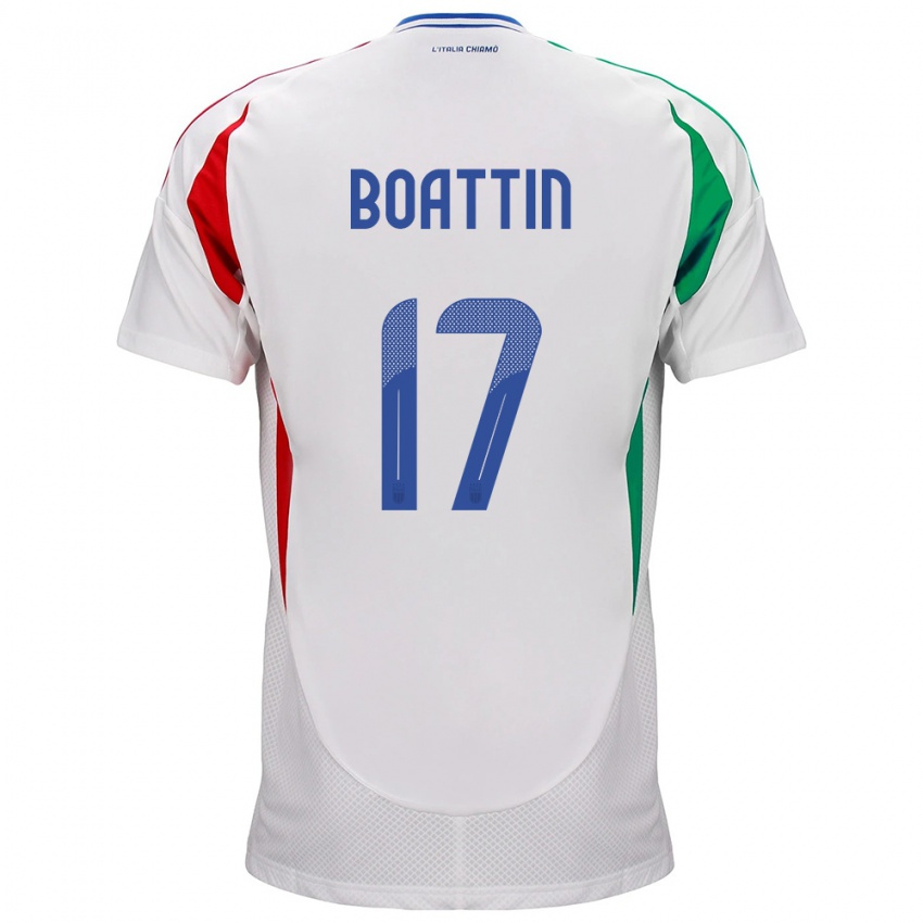 Børn Italien Lisa Boattin #17 Hvid Udebane Spillertrøjer 24-26 Trøje T-Shirt