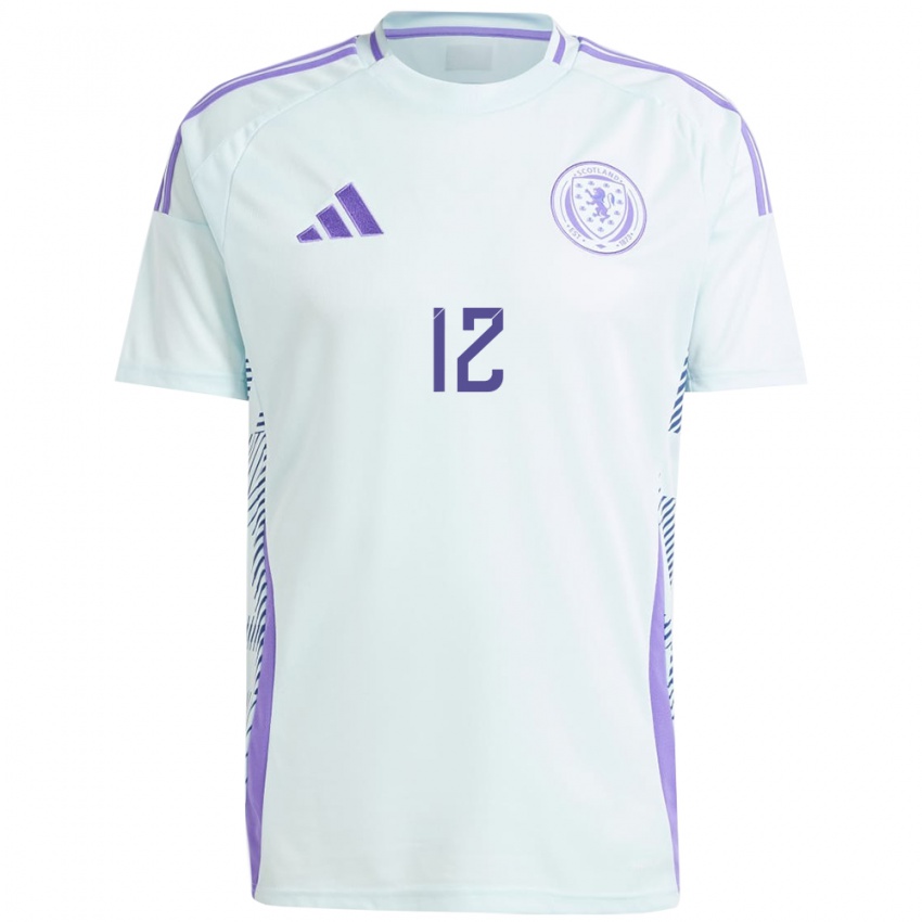 Børn Skotland Liam Kelly #12 Lys Mynteblå Udebane Spillertrøjer 24-26 Trøje T-Shirt