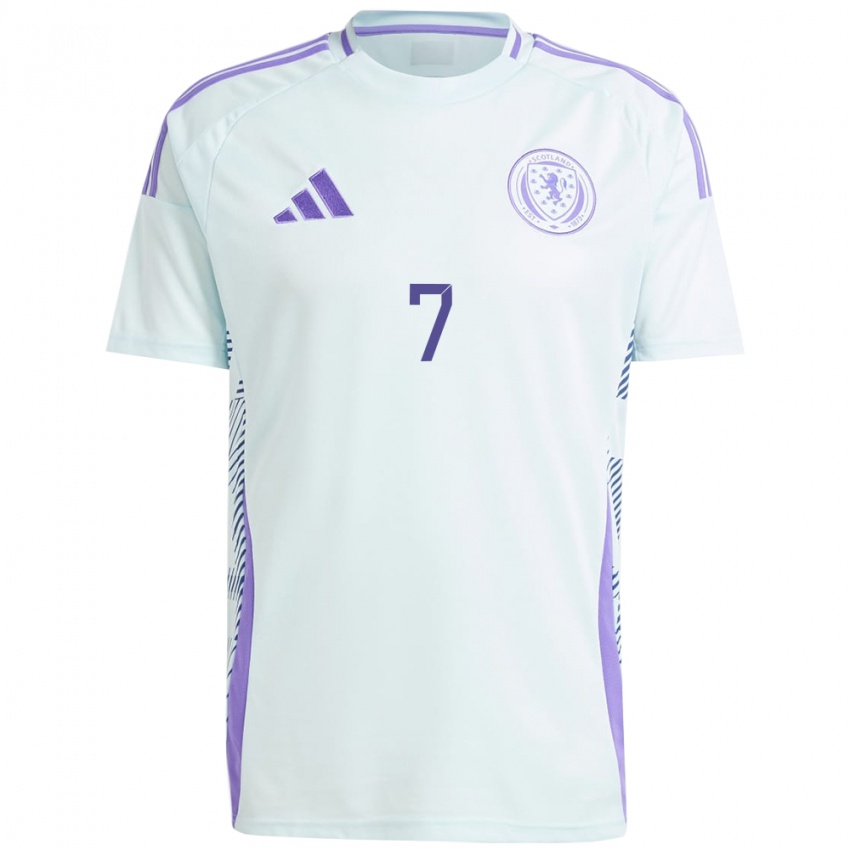 Børn Skotland John Mcginn #7 Lys Mynteblå Udebane Spillertrøjer 24-26 Trøje T-Shirt