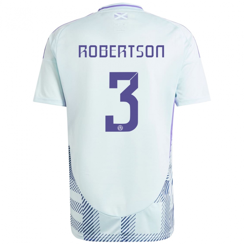 Børn Skotland Andrew Robertson #3 Lys Mynteblå Udebane Spillertrøjer 24-26 Trøje T-Shirt