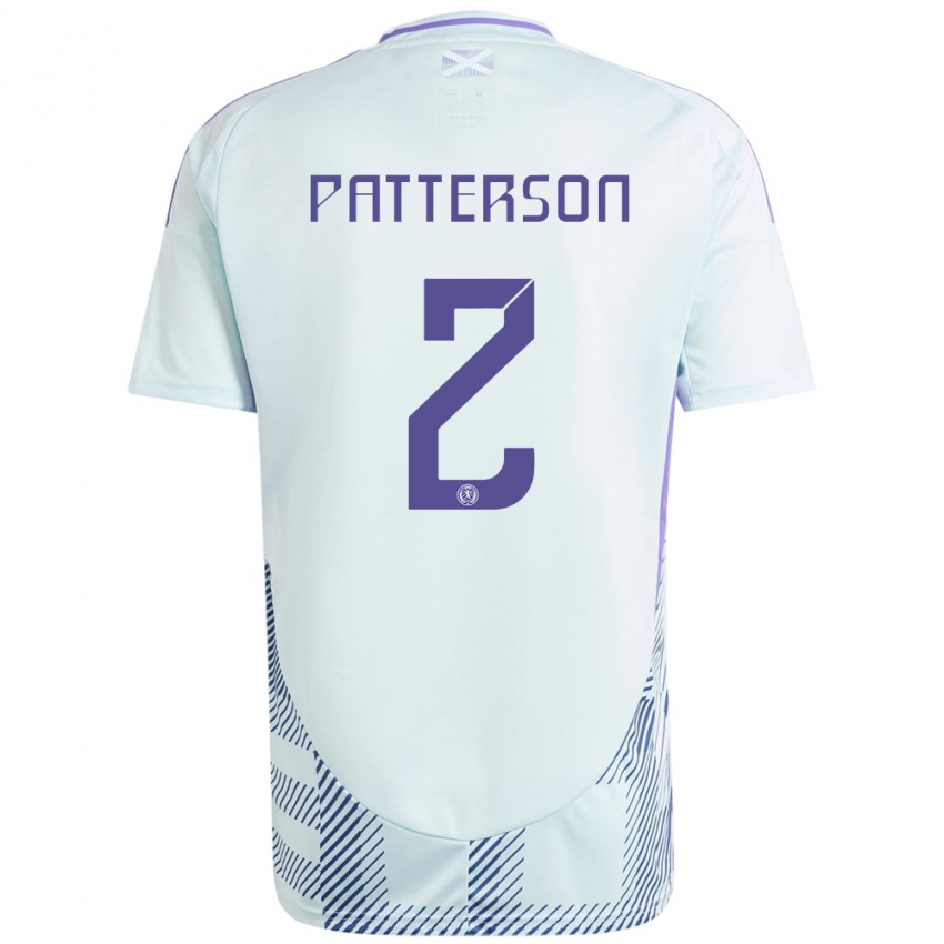 Børn Skotland Nathan Patterson #2 Lys Mynteblå Udebane Spillertrøjer 24-26 Trøje T-Shirt