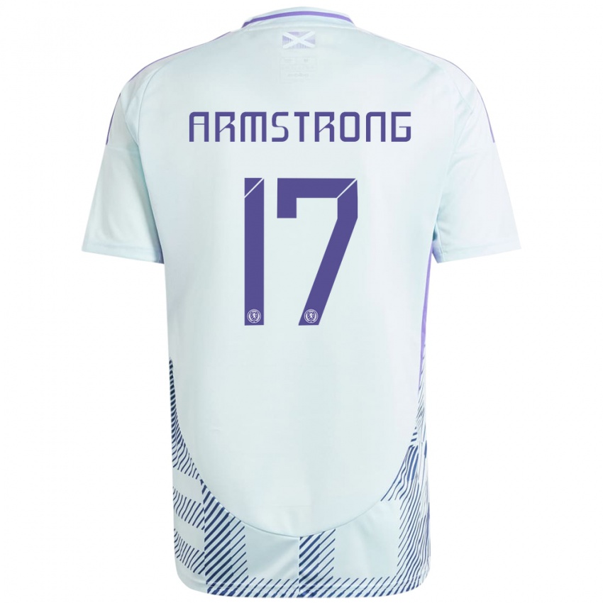 Børn Skotland Stuart Armstrong #17 Lys Mynteblå Udebane Spillertrøjer 24-26 Trøje T-Shirt