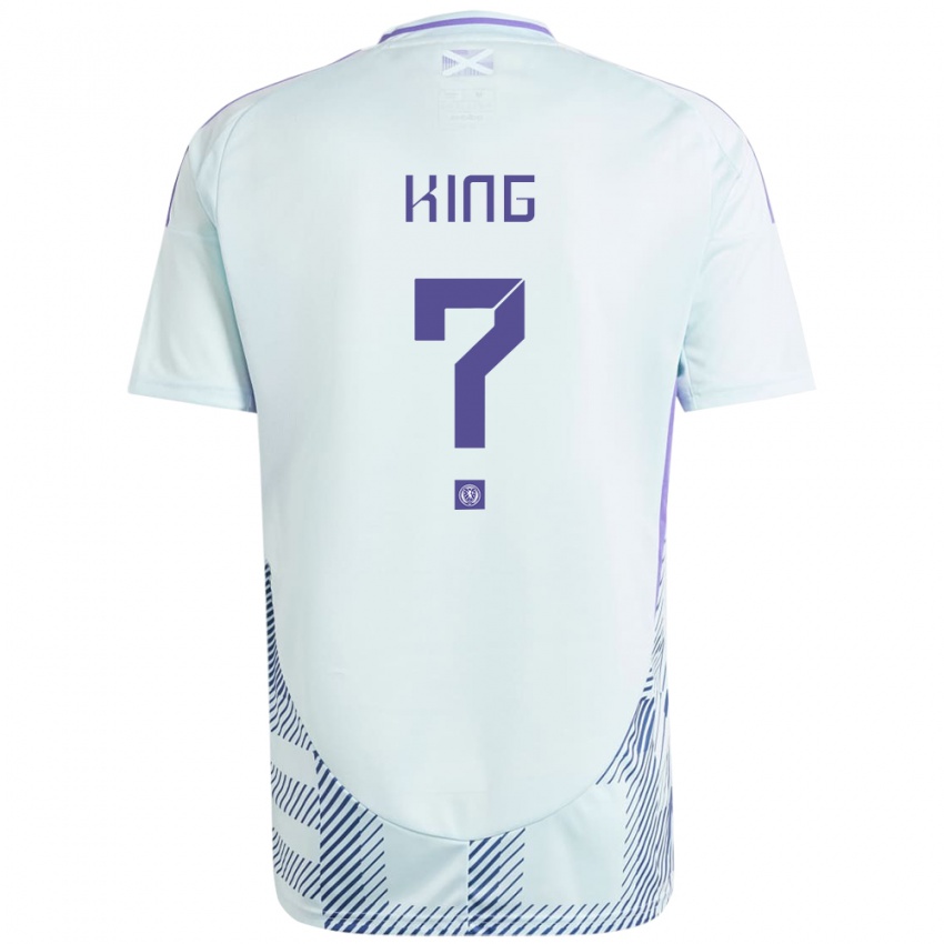 Børn Skotland Leon King #0 Lys Mynteblå Udebane Spillertrøjer 24-26 Trøje T-Shirt