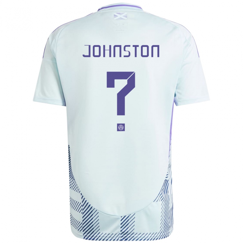 Børn Skotland Max Johnston #0 Lys Mynteblå Udebane Spillertrøjer 24-26 Trøje T-Shirt