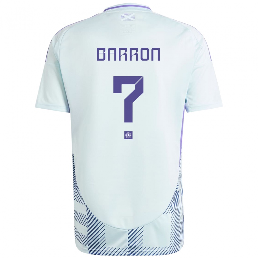 Børn Skotland Connor Barron #0 Lys Mynteblå Udebane Spillertrøjer 24-26 Trøje T-Shirt