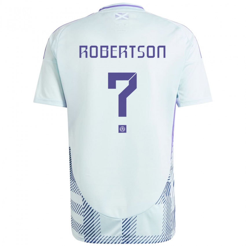 Børn Skotland Finlay Robertson #0 Lys Mynteblå Udebane Spillertrøjer 24-26 Trøje T-Shirt