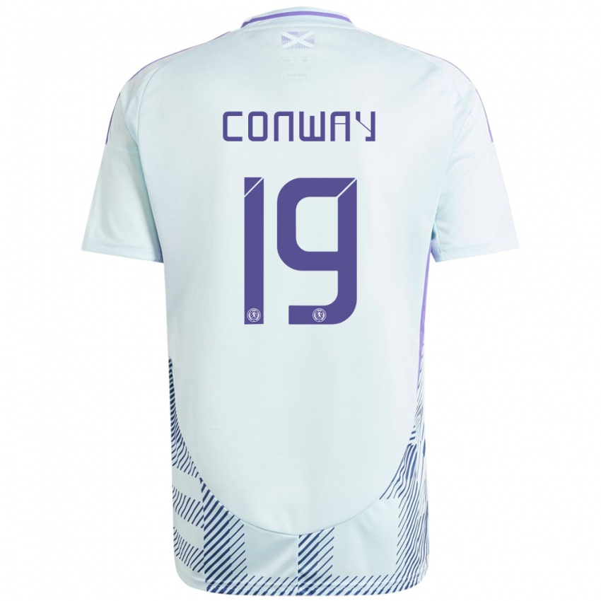 Børn Skotland Tommy Conway #19 Lys Mynteblå Udebane Spillertrøjer 24-26 Trøje T-Shirt