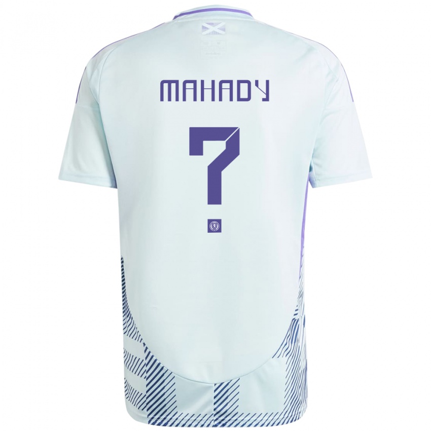Børn Skotland Rory Mahady #0 Lys Mynteblå Udebane Spillertrøjer 24-26 Trøje T-Shirt